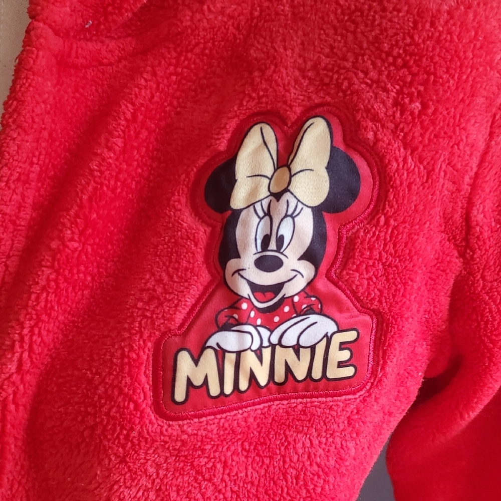 Disney Winnie Mouse Red Girls Robe with Hood Size 6-7 - Picture 9 of 12